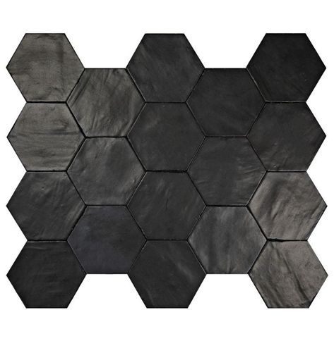 Casablanca Hex Night 5.5x6.3 Nemo Tile, Hexagon Tile, Tile Saw, Tile Companies, Accent Tile, Bathroom Floor, Marble Colors, Handmade Tiles, Wall And Floor Tiles