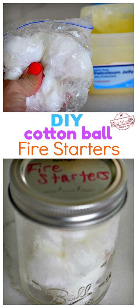 It's campfire season! Make this Easy DIY Cotton Ball Fire Starter hack to light a fire in no time! Keep a container of these fire starters handy for quick and easy campfires. #diyfirestarter #diycampinghack #diycottonballfirestarter #diiyfirestarterwithoutwax Cotton Ball Fire Starter, Natural Fire Starters, Diy Fire Starters Camping, Diy Fire Starters Homemade, Tent Camping Food, Firestarters Diy, Best Fire Starter, Homemade Fire Starters, Fire Bricks