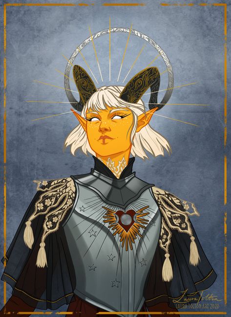 Dnd Life Cleric, Life Cleric Dnd, D&d Warlock, Life Domain Cleric, Cleric Tiefling, Cleric Rpg, Cleric Character Design, Life Cleric, Tiefling Cleric