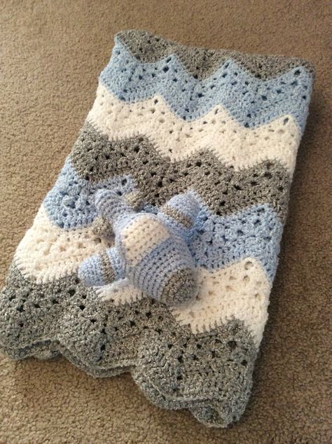 Crochet Western Baby Blanket, Airplane Crochet Blanket, Free Crochet Patterns For Baby Blankets Boys Blue, Crochet Baby Blanket Nautical Theme, Crochet Chevron Blanket Pattern Free Blue, Crochet Ripple Pattern, Baby Afghan Crochet Patterns, Baby Afghan Crochet, Kids Blankets