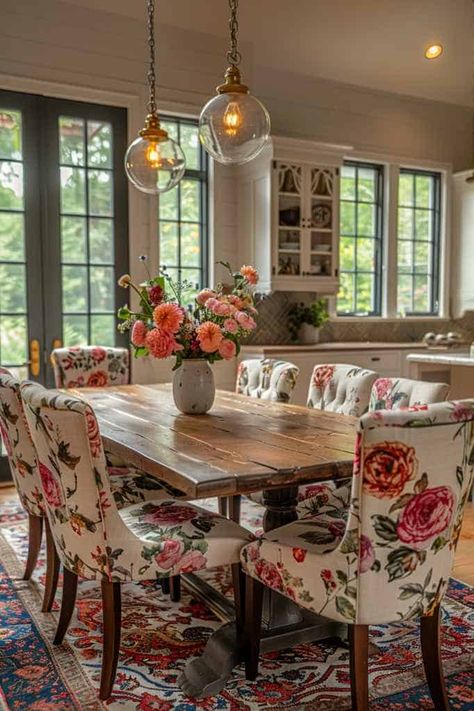 40 English Cottage Decor for Chic, Cozy Charm English Cottage Decor, Countryside Style, Striped Upholstery, Floral Upholstery, Wooden Ladder, Floral Duvet, Vintage Dressers, Wooden Figurines, Lace Curtains