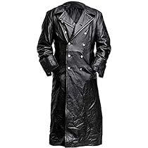 Men's Leather Jacket, German Officer, Trench Coat Black, Mens Leather Coats, Leather Trench Coat, Long Winter Coats, Mens Black Leather, Trench Coat Men, Leather Trench