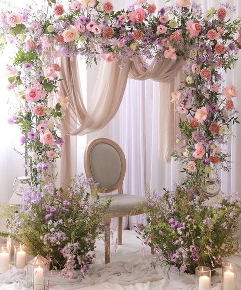 Debut Event Design, Flower Installation Wall, Debut Backdrop Ideas, Enchanted Backdrop, Flower Set Design, Debut Backdrop, Engagement Backdrop, Floral Backdrops, Enchanted Garden Wedding