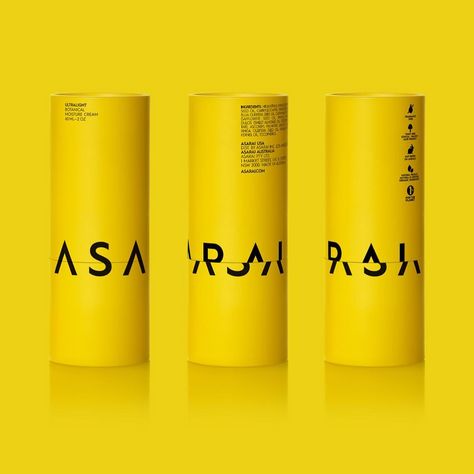 A bright and unusual yellow color, a bold typeface and its dynamic visual use on the packaging creates a strong and distinctive identity… Red And Yellow Branding, Unusual Packaging, Black And Yellow Packaging Design, Yellow And Orange Branding, Bold Food Branding, Neon Yellow Branding, Bold Typeface, Modern Packaging Design, Honey Packaging