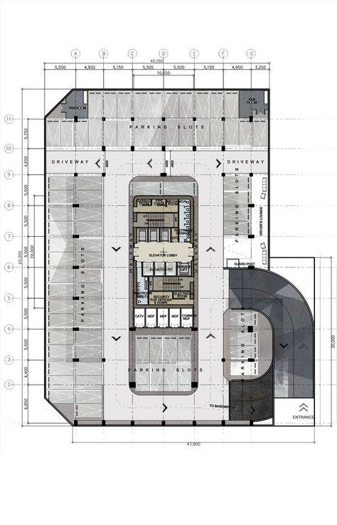 High Rise Building Plan, Basement Plans Layout Design, Office Building Architecture Plans, Basement Floor Plans Layout, Basement Plans Layout, Basement Design Ideas Layout, Basement Layout Ideas Floor Plans, Office Building Floor Plan, Basement Floor Ideas