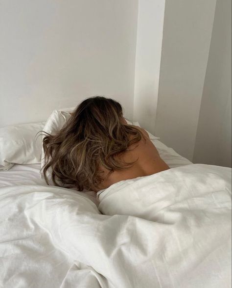 A Woman, Bed, White