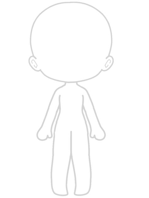 Front Facing Chibi Base, Gacha Body Base Front Facing, Gacha Life Front Facing Base, Chibi Doll Drawing, Front Facing Gacha Base, Front Face Gacha Base, Gacha Front Facing Base, Chibi Body Base, Chibi Template