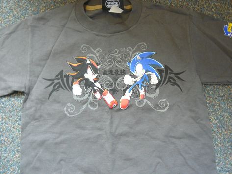 Sonic X -T-Shirt: Shadow Vs Sonic Grey Tribal | Sonic X -T-S… | Flickr Cool Shirts Aesthetic, Sonic Shirt, Sonic T Shirt, Sonic X, Sonic And Shadow, Swaggy Outfits, Dream Clothes, T Shirt For Men, Look Cool