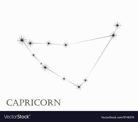 Capricorn Constalation Tatoos, Capricorn Simple Tattoo, Capricorn Sign Symbols, Capricorn Tattoo Constellation, Capricorn Drawing Zodiac, Capricorn Star Constellation Tattoo, Capricorn Star Tattoo, Capicorn Tatoos Ideas, Capricorn Symbols