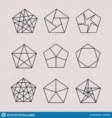 Pentagon Logo, Geometric Pattern Hexagon, Pentagon Design, Geometric Poster Design, Polygon Pattern, Polygon Design, Sacred Geometry Patterns, Star Icon, Star Tattoo Designs