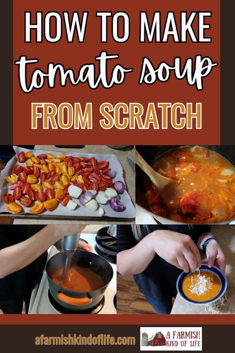 Today we get my Crocktober Soup Series off with a simple favorite: tomato soup from scratch!
Just a few ingredients (fresh tomatoes, onion, chicken broth, herbs and seasonings) come together to make this hearty substitute for boring ol’ store bought tomato soup. Tomato Onion Soup, Tomato Soup With Chicken Broth, Tomato Soup From Scratch, Chicken Broth Soup, Homemade Tomato Soup Recipe, Best Tomato Soup, Fresh Tomato Soup, Homemade Tomato Soup, Tomato Soup Homemade