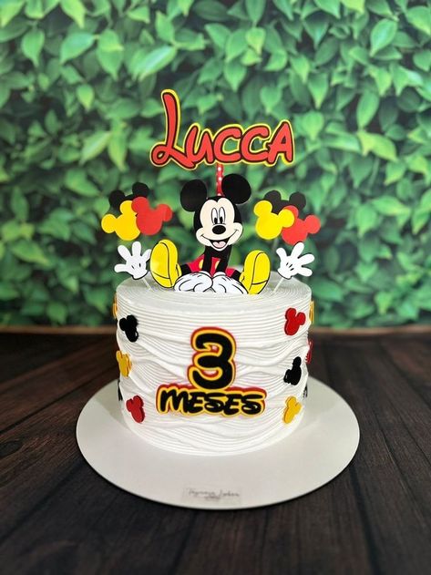 Pastel Mickey Mouse, Bolo Do Mickey Mouse, Tom And Jerry Cake, Mickey Birthday Cakes, Mouse Birthday Cake, Mickey Mouse Birthday Cake, Minnie Y Mickey Mouse, Fruit Birthday, Christmas Holiday Cake