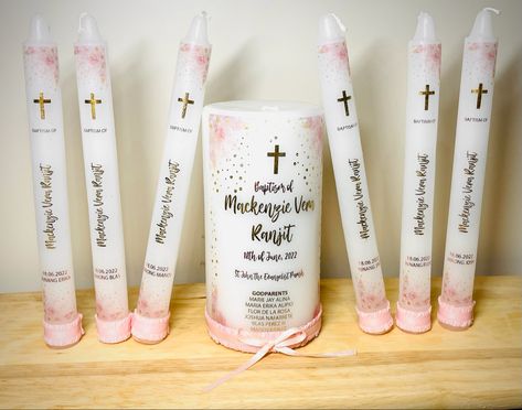 Personalised Baptism Candles Baptism Candle Girl, Ideas For Weddings, Memorial Wedding, Christening Candle, Baptism Candle, Baptism Girl, Name Day, God Parents, Personalized Candles