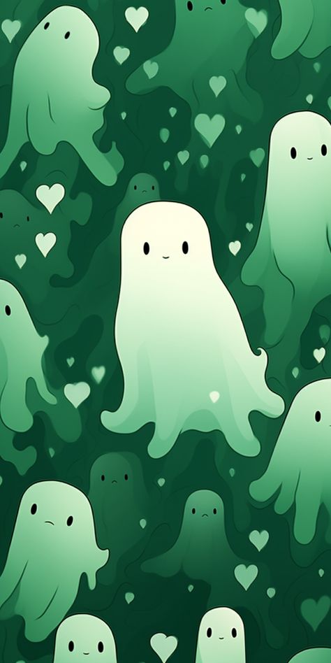 Creepy Green Wallpaper, Green Ghost Wallpaper, Green Halloween Wallpaper, Green Halloween Aesthetic, Halloween Backrounds, Ghost Background, Ghosts Art, Green Ghost, Halloween Pics