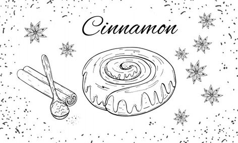 Cinammon Tattoo, Cinnamon Roll Tattoo, Cinnamon Roll Drawing, Recipe Drawing, Baking Art, Instagram Frame Template, Bakery Logo, Easy Diy Gifts, Graffiti Drawing