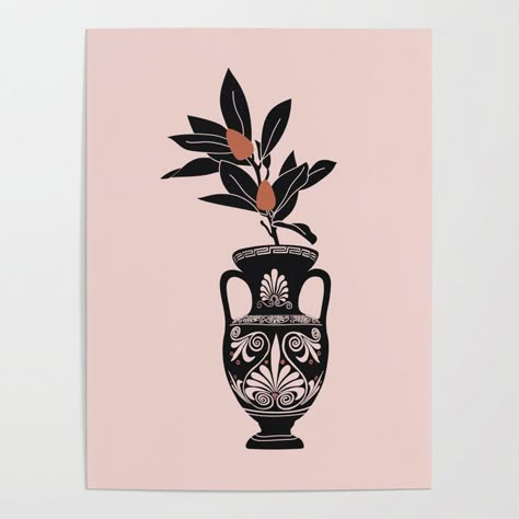 Grecian Vase Tattoo, Amphora Tattoo, Greek Vase Art, Greek Vase Tattoo, Vase Logo, Vase Tattoo, Hipster Tattoo, Greek Vase, Greek Vases