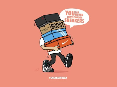 Sneakerfreak by The Visual Villain on Dribbble Sneakers Drawing Art, Sneakers Cartoon, Sneaker Drawing, Nike Cartoon Art, Cartoon Low-top Sneakers For Streetwear, Sneakers Art, Sneaker Cartoon Art, Sneaker Illustration Art Graphics, Nike Poster