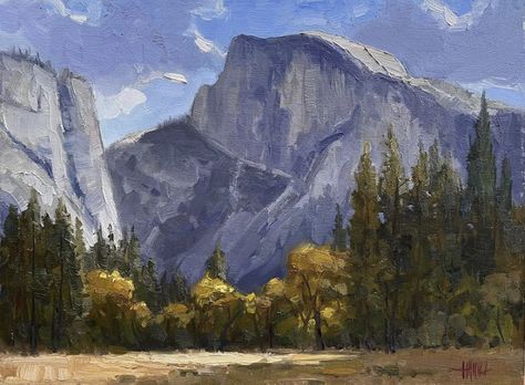 Yosemite Painting, Yosemite Art, Painted Decor, Yosemite Park, Art Major, California Landscape, Watercolor Ideas, Artistic Inspiration, Mountain Paintings