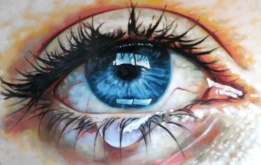 It's A Knock-Out: Big and Bold Collection | Saatchi Art Teary Eye, Thomas Saliot, Tears In Eyes, Eye Close Up, Teary Eyes, Eye Painting, Eye Art, Gustav Klimt, Pics Art