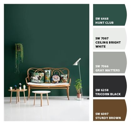 Paint colors from ColorSnap by Sherwin-Williams Dark Green Living Room, Green Walls, Living Room Green, Green Rooms, Bedroom Paint, Bedroom Green, Paint Colors For Home, Room Colors, Sherwin Williams