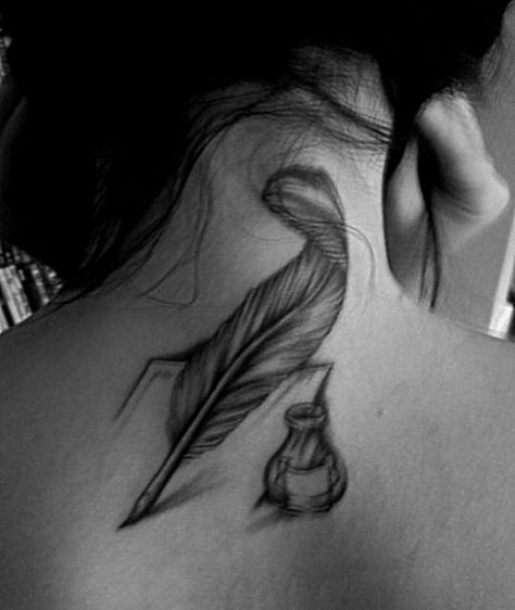 Ink Well Tattoo, Pot Tattoo, Well Tattoo, Writer Tattoo, Quill Tattoo, Ink Pot, Hp Tattoo, Quill And Ink, Ink Well