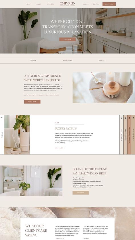 Esthetician Website Ideas, Esthetician Website Design, Salon Website Design, Clinic Website Design, Beauty Salon Website Design, Beauty Website Design, Beauty Salon Website Design Inspiration, Spa Website Design, Med Spa Website Design