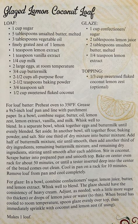 Some old recipe from “The Old Farmer’s Almanac” Coconut Loaf, Old Farmer, Farmers Almanac, Old Farmers Almanac, Lemon Coconut, Lemon Extract, Old Recipes, Unsalted Butter, Vanilla Extract