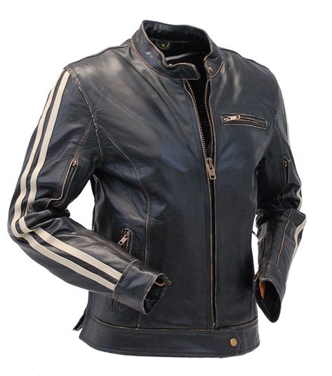 Women's Vintage Brown w/Tan Stripe Vented Racer Jacket #LA581VZN Leather Jacket For Women, Cafe Racer Style, Womens Biker Jacket, Racer Jacket, Leather Skin, Leather Shirt, Jacket For Women, Lady Biker, Leather Products