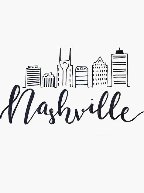 City Outline, Nashville Skyline, Skyline Design, Drawing Wallpaper, Chalk It Up, Cricut Craft Room, Bottle Art, School Design, Travel Journal