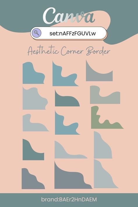 Canva Elements Keyword Aesthetic, Magazine Font, Canva Keywords Elements, Aesthetic Corner, Corner Border, Canva Keywords, Corner Borders, Graphic Design Portfolio Inspiration, Keyword Elements Canva