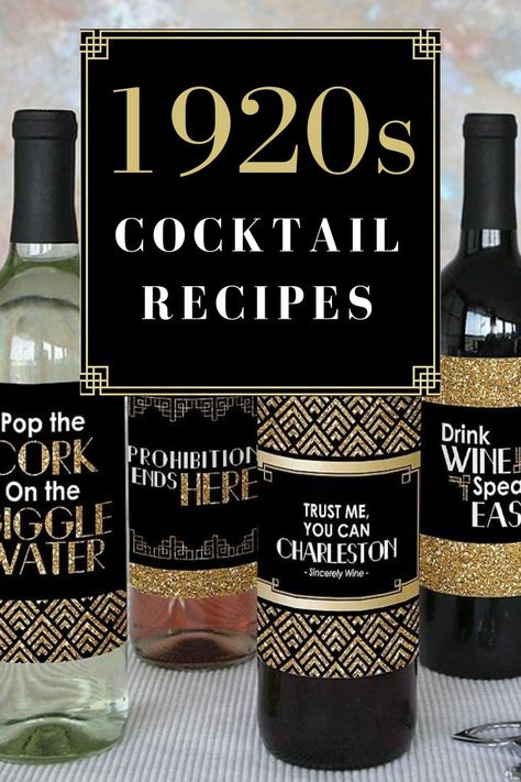 What better way to add some authenticity to a 1920s party than to use some of the original recipes from the roaring 1920s? We are here to help with 10 of the most fabulous prohibition cocktails from the 1920s and 30s. Cheers! 1920 Food Ideas Roaring 20s, Roaring 20s Party Food, Gatsby Party Food, 1920s Party Food, Circus Gala, Prohibition Cocktails, Party Punch Alcohol, Roaring 20s Birthday, Tricky Tray