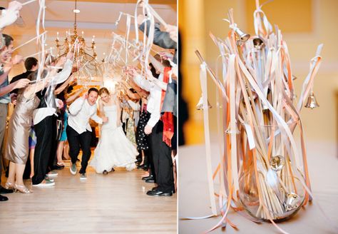 18 Creative Exit Toss Ideas | The Knot Blog – Wedding Dresses, Shoes, & Hairstyle News & Ideas Wedding Wands, Wedding Send Off, Homemade Wedding, Wedding Exits, Wedding Church, Wedding Ribbon, Indoor Wedding, Dresses Shoes, Trendy Wedding