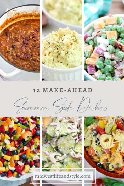 In a pinch and need a quick dish to serve at your next summer BBQ? I've got you covered with this roundup of  12 make-ahead summer side dishes. Camping Side Dishes, Hamburger Side Dishes, Summer Bbq Side Dishes, Old Fashioned Potato Salad, Cookout Sides, Summer Bbq Recipes, Cookout Side Dishes, Hamburgers Grilled, Bbq Side Dishes