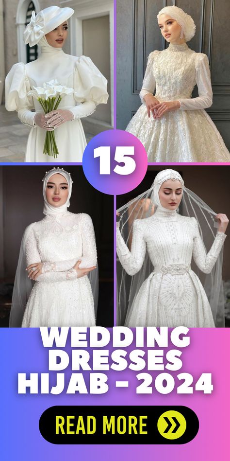 Inclusive Elegance: Wedding Dresses with Hijab Styles for 2024 Vintage Hijab Style, Muslim Wedding Dresses Modern, Muslim Bride Dress, Modest Wedding Guest Dress, Classy Hijab, Islamic Wedding Dress, Wedding Dresses Hijab, Wedding Dress Hijab, Muslim Wedding Hijab