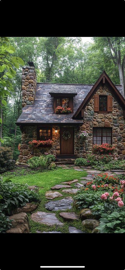 Hidden House In The Woods, Hidden House, Dream House Exterior, Brick House, House In The Woods, In The Woods, Old House, Small House, House Exterior