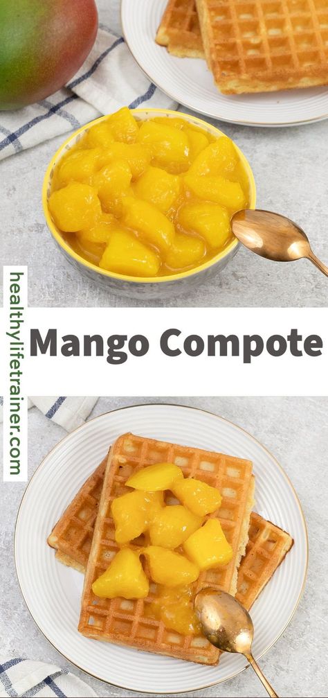 Mango Compote is a delicious fruit dish that is best served warm to bring out the natural tastes of the fruits in the dessert. In addition to serving as an ice cream topping, this Mango Compote is also a delicious compliment to cakes, cookies, and other baked goods. #mangocompote #mangorecipes Mango Compote, Compote Recipe, Mango Recipes, Sweet Treats Recipes, Best Breakfast Recipes, Food Heaven, An Ice Cream, Breakfast Brunch Recipes, Delicious Fruit