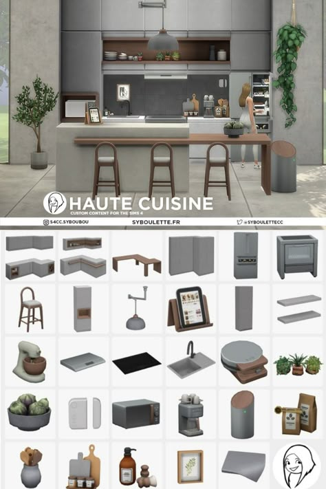 You’ve got to check out these amazing Sims 4 kitchen appliances CC, kitchen decor, cabinets, kitchen islands, sinks, and more at number 43 on my Sims 4 kitchen CC post! Everything here is Maxis Match and perfect for transforming your Sims' kitchens. This post covers everything from fridges, fire alarms, stoves, and ovens to cute decorative clutter. Plus, there are high chairs, ceiling lamps, and even pants (yes, pants!). I’ve used these to create the coziest, most functional kitchens, and I couldn’t recommend them more! Sims 4 Cc Kitchen Functional, Sims Roof Cc, Kitchen Design Sims 4, Sims 4 Cc Cabinets Kitchen, Cc Sims 4 Furniture Decor, Sims 4 Cc Furniture Dump, Sims 4 Attic Cc, String Lights Sims 4 Cc, Sims 4 Cc Furniture Kitchen Sets