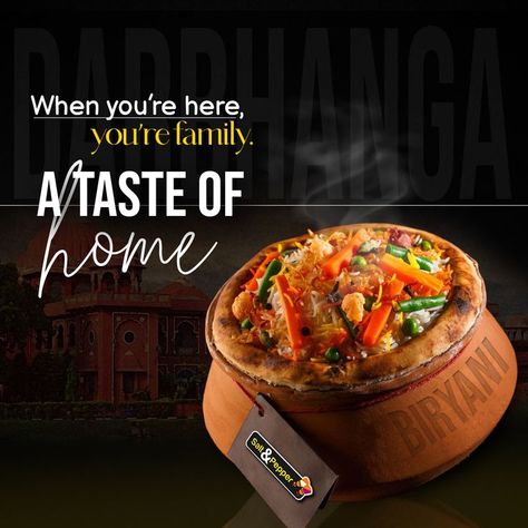 Special from Darbhanga!! Come in and experience our delectable Biryani, which will undoubtedly give you a taste of delight and a sense of belonging. Restaurant Social Media Ideas, Food Web Design, Food Videography, Restaurant Poster, Sense Of Belonging, Food Banner, Food Menu Design, Food Content, Food Advertising