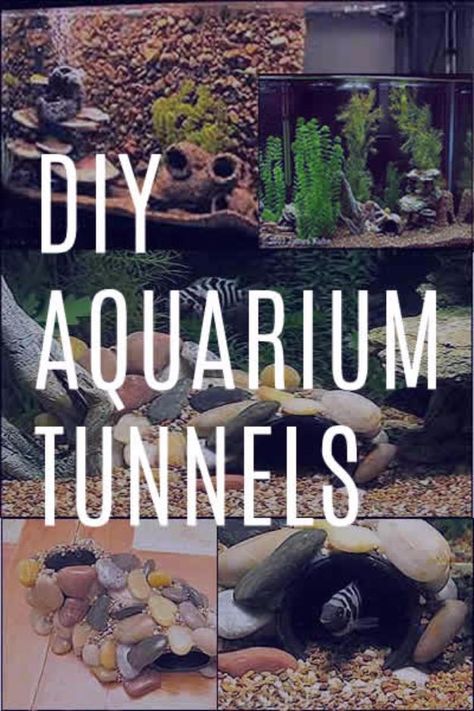 DIY Aquarium Ideas - DIY Aquarium Tunnels - Cool and Easy Decorations for Tank Aquariums, Mason Jar, Wall and Stand Projects for Fish - Creative Background Ideas - Fun Tutorials for Kids to Make With Plants and Decor - Best Home Decor and Crafts by DIY JOY How To Make Fish Tank Decorations, Fish Tank Hideouts Diy, Fish Tank Tunnel, Diy Fish Tank Tunnel, Diy Aquarium Rocks, Fish Tank Diy Decorations, Diy Fish Aquarium Decor, Diy Fish Cave Aquarium, How To Make Aquarium Decorations