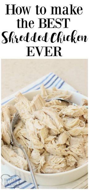 How to make the best shredded chicken - Easy method by Butter With A Side of Bread Best Shredded Chicken, Lazy Cooking, Shredded Chicken Crockpot, Make Shredded Chicken, Shredded Chicken Recipes, Chicken Easy, Paleo Lunch, Crock Pot Slow Cooker, Yummy Yummy