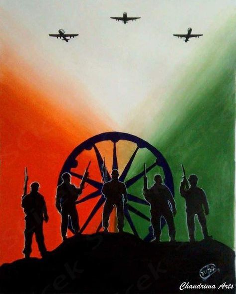 Ncc Day Poster Ideas, Kargil Diwas Drawing, Kargil Vijay Diwas Painting, Indian Army Drawings, Indian Flag Painting, Selenophile Aesthetic Wallpaper, Army Sketch, Selenophile Aesthetic, Kargil Diwas