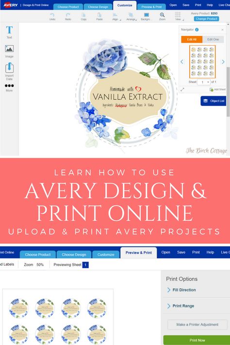 Learn how to use Avery Design & Print Online to upload and print projects. Crafts For Teens To Make, Avery Labels, Diy Labels, Labels Printables Free, Crafts For Adults, Crafts Easy, Crafty Creations, Amazing Diy, Printable Decor