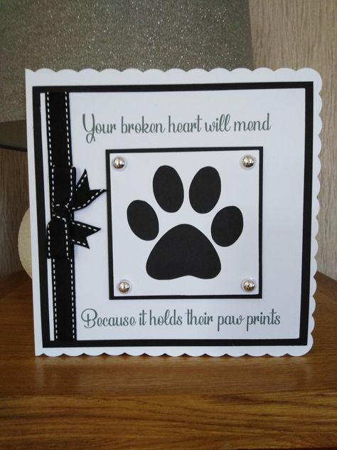 Large (8" Square) handmade personalised pet cat or dog sympathy card. Your card can be personalised with the pets name and/or the recipients name if you wish. Your card will have a blank insert but I can add a message if you like, just make sure you add this when you make your order especially if you would like it sent directly. Your card will be sent FREE 1st class post to either yourself or directly to the recipient. Your card will be supplied with an appropriate white envelope and in a cellop Dog Sympathy Cards Handmade, Pet Sympathy Cards Handmade, Dog Cards Handmade, Pet Condolences, Dog Sympathy Card, Sympathy Cards Handmade, Pet Sympathy Cards, Dog Quotes Love, Pet Bereavement