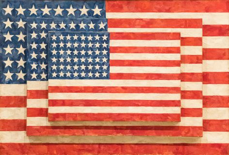 Three Flags (1958): The Story of Jasper Johns' iconic piece Neo Dada, Pop Art Artists, Decor Paintings, Avant Garde Artists, Flag Painting, Jasper Johns, Poetry Art, Flag Art, Whitney Museum