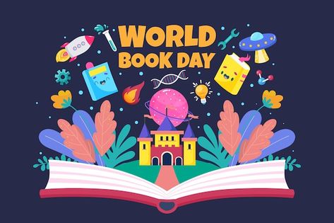 Free vector flat world book day backgrou... | Free Vector #Freepik #freevector #book-day #reading-background #world-book #story-book Reading Background, Flat World, Book Story, World Book Day, Day Background, Book Day, Diamond Free, Psd Icon, Story Book