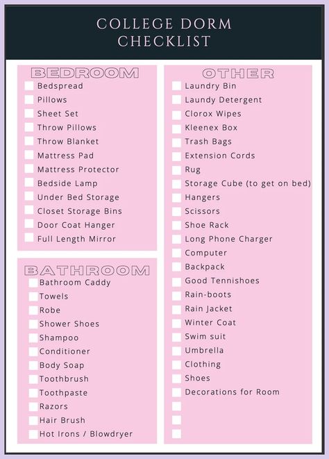 [Sponsored] College Dorm Check List First Year College Freshman - Etsy #collegedormroomideasfreshmanyear Dorm List, Dorm Packing, College Dorm Checklist, Dorm Room Checklist, Dorm Checklist, College Packing Lists, College Checklist, Room Checklist, Dorm Room Styles