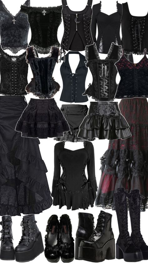 Mine|No reposting Wwwy Fest Outfits, Goth Styles Types Of, Gothic Girl Outfits, Goth Mini Skirt Outfit, Goth Outfits Romantic, Vamp Goth Outfit, Vamp Style Outfits, Romantic Goth Fashion, Alt Prom