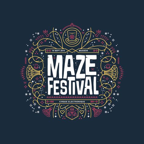 Maze Festival Shirts on Behance Music Festival Logos, Festival Logo, Graphic Book, Music Festival Poster, Event Logo, Festival T Shirts, Education Logo, Festival Shirts, Festival Design