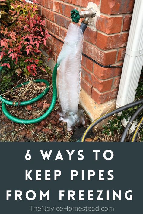 outdoor hose covered in ice Frozen Water Pipes Home, Diy Faucet Cover Outdoor Winter, Winter Storm Prep, Winter Preparation, Hide Pipes, Garden Sink, Drain Tile, Protect Water, Homestead Life