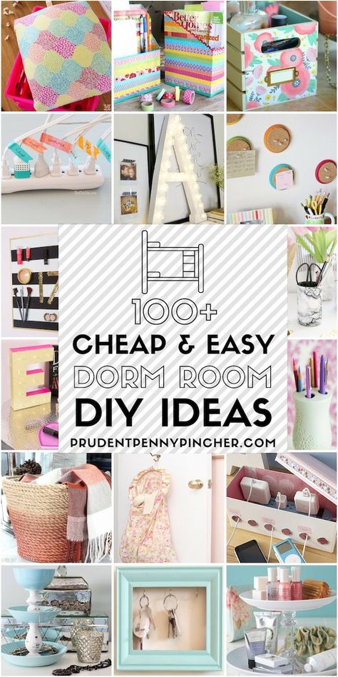 100 Cheap and Easy Dorm Room Ideas #dormroom #diy #decor #homdecor Room Diy Ideas, Bandana Bayi, Dorm Room Organization Diy, Diy Dorm Decor, Zimmer Diy, Diy Home Decor For Apartments, Dorm Room Hacks, Dorm Diy, Dorm Room Diy